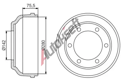 BOSCH Brzdov buben - 280 mm BO 0986477195, 0 986 477 195