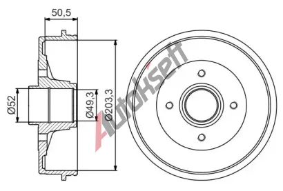 BOSCH Brzdov buben s loiskem - 203,3 mm BO 0986477197, 0 986 477 197