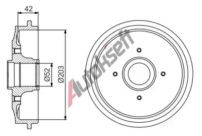 BOSCH Brzdov buben - 203 mm BO 0986477201, 0 986 477 201