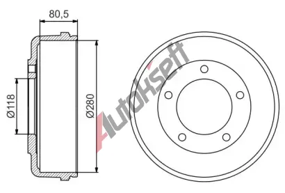 BOSCH Brzdov buben - 280 mm BO 0986477203, 0 986 477 203