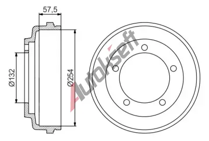BOSCH Brzdov buben - 254 mm BO 0986477204, 0 986 477 204