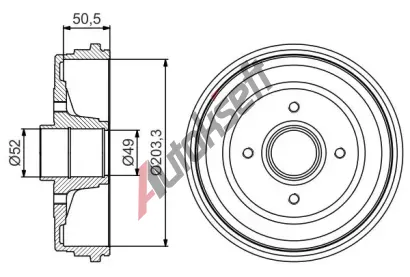 BOSCH Brzdov buben - 203,3 mm BO 0986477205, 0 986 477 205