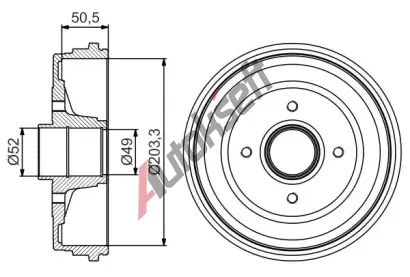 BOSCH Brzdov buben s loiskem - 203,3 mm BO 0986477206, 0 986 477 206