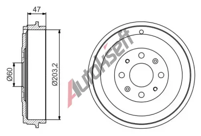 BOSCH Brzdov buben - 203,2 mm BO 0986477207, 0 986 477 207