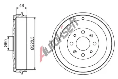 BOSCH Brzdov buben - 228,3 mm BO 0986477208, 0 986 477 208