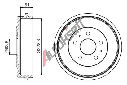 BOSCH Brzdov buben - 228,3 mm BO 0986477219, 0 986 477 219
