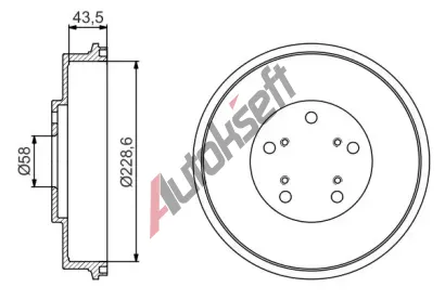 BOSCH Brzdov buben - 228,6 mm BO 0986477231, 0 986 477 231