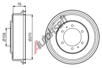 BOSCH Brzdový buben - 270 mm BO 0986477233, 0 986 477 233 BOSCH Brzdový buben - 270 mm BO 0986477233, 0 986 477 233
