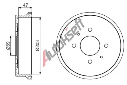 BOSCH Brzdov buben - 203 mm BO 0986477235, 0 986 477 235