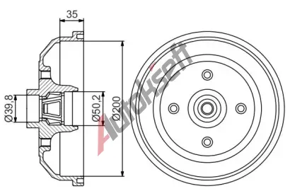 BOSCH Brzdov buben s loiskem - 200 mm BO 0986477256, 0 986 477 256