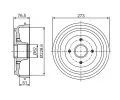 BOSCH Brzdov buben s loiskem - 228,6 mm BO 0986477282, 0 986 477 282