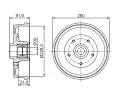 BOSCH Brzdov buben s loiskem - 228,5 mm BO 0986477283, 0 986 477 283