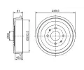 BOSCH Brzdov buben - 203,2 mm BO 0986477286, 0 986 477 286