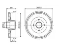 BOSCH Brzdov buben s loiskem - 228,6 mm BO 0986477288, 0 986 477 288