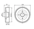 BOSCH Brzdov buben s loiskem - 203,3 mm BO 0986477290, 0 986 477 290