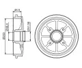 BOSCH Brzdov buben s loiskem - 203 mm BO 0986477301, 0 986 477 301