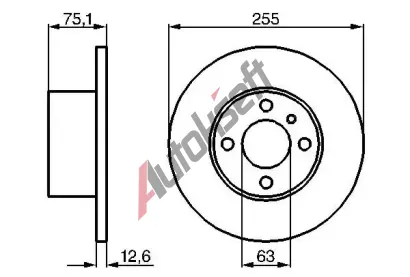 BOSCH Brzdov kotou - 255 mm BO 0986478032, 0 986 478 032