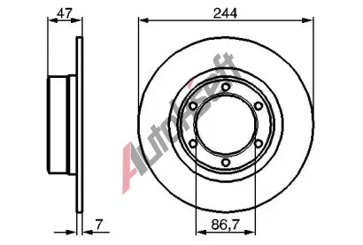 BOSCH Brzdov kotou - 244 mm BO 0986478050, 0 986 478 050