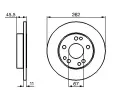 BOSCH Brzdov kotou - 262 mm BO 0986478114, 0 986 478 114