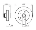 BOSCH Brzdov kotou - 258 mm BO 0986478224, 0 986 478 224