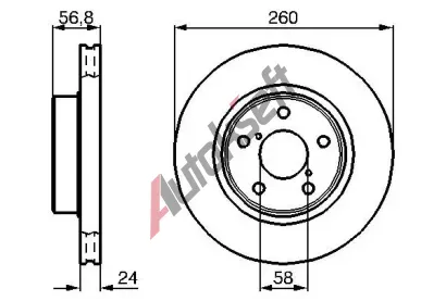 BOSCH Brzdov kotou - 260 mm BO 0986478293, 0 986 478 293