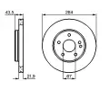 BOSCH Brzdov kotou - 284 mm BO 0986478301, 0 986 478 301