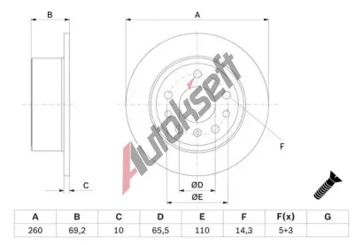BOSCH Brzdov kotou - 260 mm BO 0986478430, 0 986 478 430