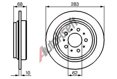 BOSCH Brzdov kotou - 283 mm BO 0986478445, 0 986 478 445