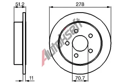 BOSCH Brzdov kotou - 278 mm BO 0986478487, 0 986 478 487