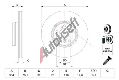 BOSCH Brzdov kotou - 334 mm BO 0986478623, 0 986 478 623