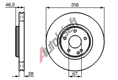 BOSCH Brzdov kotou - 316 mm BO 0986478625, 0 986 478 625