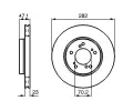 BOSCH Brzdov kotou - 282 mm BO 0986478667, 0 986 478 667