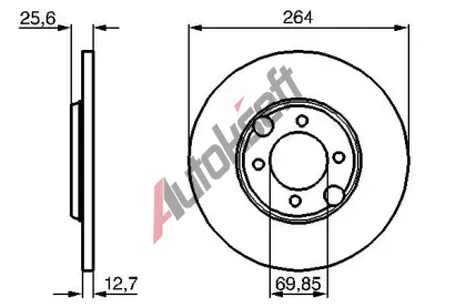 BOSCH Brzdov kotou - 264 mm BO 0986478689, 0 986 478 689