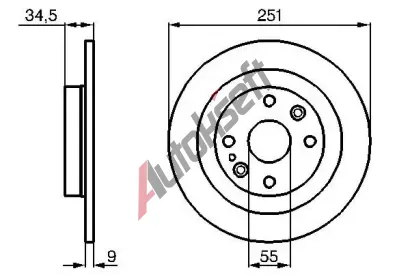 BOSCH Brzdov kotou - 251 mm BO 0986478701, 0 986 478 701