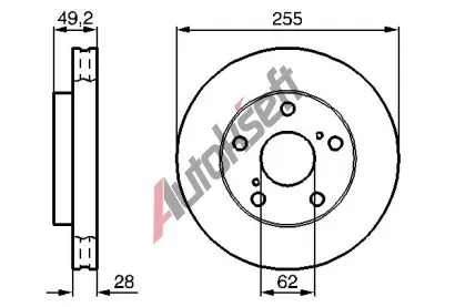 BOSCH Brzdov kotou - 255 mm BO 0986478726, 0 986 478 726
