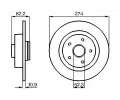 BOSCH Brzdov kotou - 274 mm BO 0986478744, 0 986 478 744