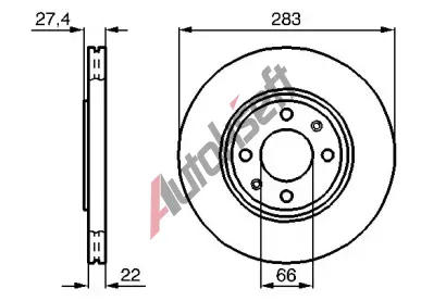 BOSCH Brzdov kotou - 283 mm BO 0986478834, 0 986 478 834