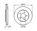 BOSCH Brzdov kotou - 282 mm BO 0986478983, 0 986 478 983