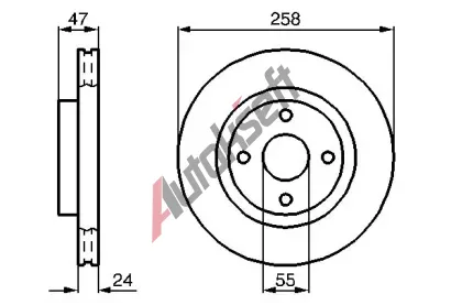 BOSCH Brzdov kotou - 258 mm BO 0986478989, 0 986 478 989