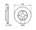 BOSCH Brzdov kotou - 255 mm BO 0986479012, 0 986 479 012