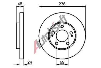 BOSCH Brzdov kotou - 276 mm BO 0986479035, 0 986 479 035