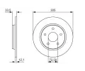 BOSCH Brzdov kotou - 305 mm BO 0986479050, 0 986 479 050