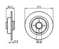 BOSCH Brzdov kotou - 274 mm BO 0986479108, 0 986 479 108