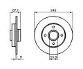 BOSCH Brzdov kotou - 249 mm BO 0986479219, 0 986 479 219