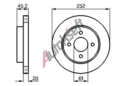 BOSCH Brzdov kotou - 252 mm BO 0986479238, 0 986 479 238