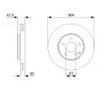 BOSCH Brzdov kotou - 304 mm BO 0986479333, 0 986 479 333