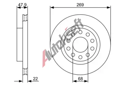 BOSCH Brzdov kotou - 269 mm BO 0986479366, 0 986 479 366