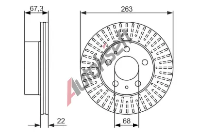 BOSCH Brzdov kotou - 263 mm BO 0986479480, 0 986 479 480