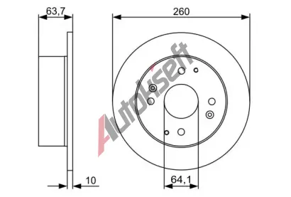 BOSCH Brzdov kotou - 260 mm BO 0986479504, 0 986 479 504