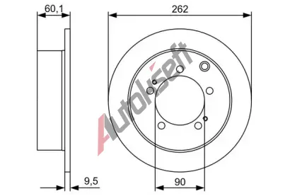 BOSCH Brzdov kotou - 262 mm BO 0986479512, 0 986 479 512